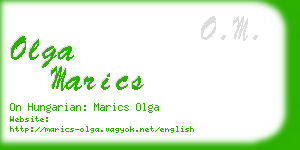 olga marics business card